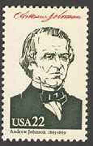 new andrew johnson 22cent stamp+4 new usa stamps