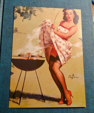 Vintage Looking Pinup Girl Postcard - Unused - Paper Craft - Scrapbook- Junk Journal Supplies