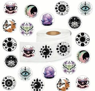 ↗️NEW⭕(10) 1" WITCHY STICKERS!!⭕MOON EVIL EYE BUTTERFLY