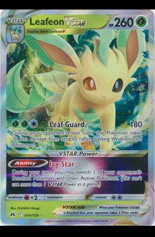 NM Ultra Rare Leafeon VSTSR Textured Full Art Pokemon card TCG SWSH