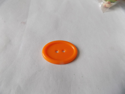 Large 1 1/2 inch orange oval button