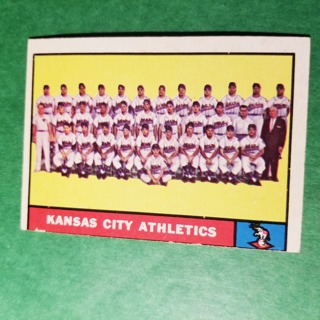 1961 - TOPPS BASEBALL CARD NO. 297 - KANSAS CITY TEAM - A'S