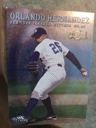 2000 FLEER METAL ORLANDO HENDERSON NEW YORK YANKEES BASEBALL CARD# 176