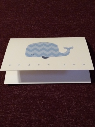 Notecard - "Blue Chevron Whale - Thank You"