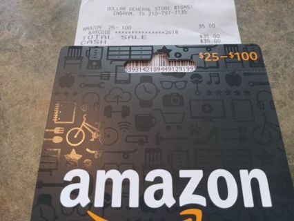 $35 AMAZON GIFT CARD. DIGITAL DELIVERY. WINNER GETS THE GIFT CODE. OFFERS WELCOME..