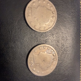 Liberty Nickels (2) 1904 & 1905 (over 100 years old)