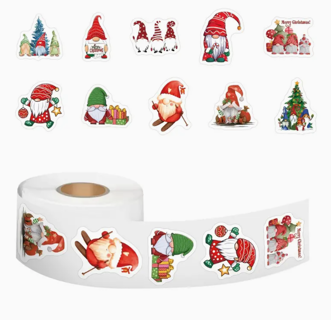 50  Assorted  Gnome Christmas Stickers