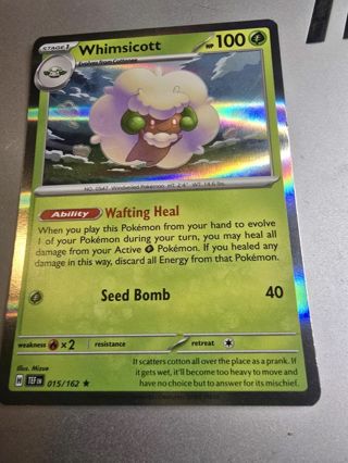 Pokemon Whimsicott holo rare card 015/162