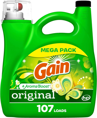 [NEW] Gain + Aroma Boost - HE Liquid Laundry Detergent Original Scent (107 Loads) 154 oz