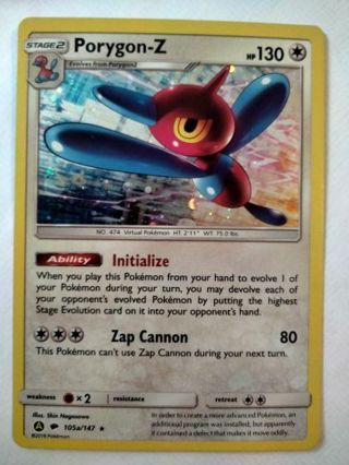 Porygon-z 105a/147 rare holo nm pokemon