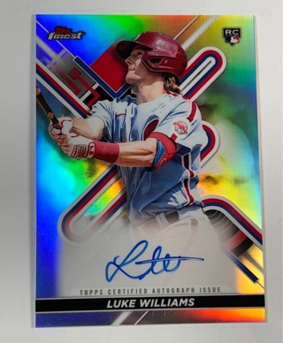 2022 Topps Finest Luke Williams Auto RC Refractor Rookie on card Autograph Phillies