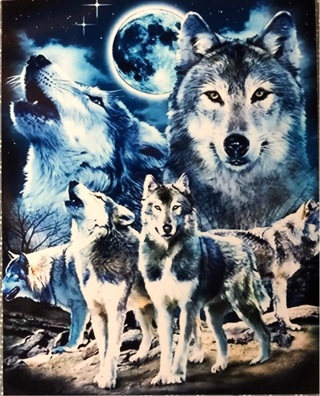 Wolf Family - 3 x 5” art magnet