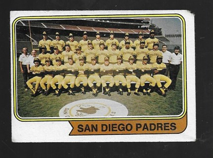 1974 TOPPS PADRES TEAM CARD #226