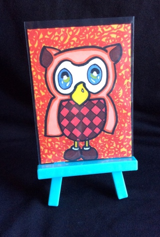 Orlando the Owl Original drawing aceo