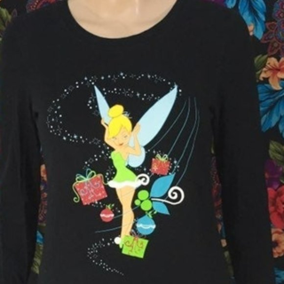 DISNEY WOMEN'S TINKERBELL SHIRT DISNEY MEDIUM PETER PAN FAIRY FREE SHIPPING