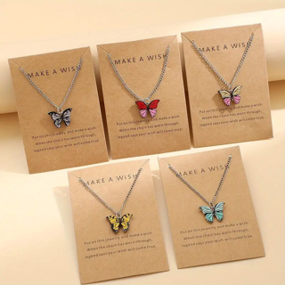 5-PC Beautiful Butterfly Necklaces BNIP