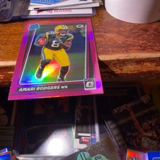 2021 panini donruss optic pink prizm Amari Rodgers rookie football card 