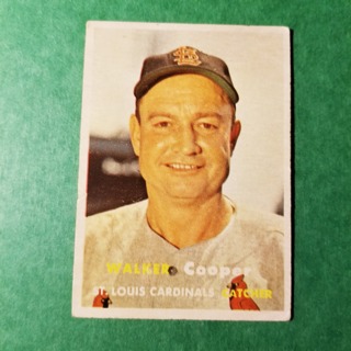 1957 - TOPPS EXMT - NRMT BASEBALL - CARD NO. 380 - WALKER COOPER - CARDINALS