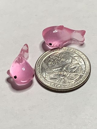 SHARKS~#16~PINK~MINIS~SET OF 2~GLOW IN THE DARK~FREE SHIPPING!