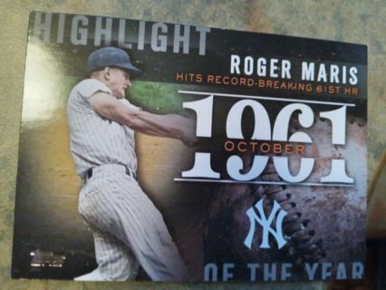 2015 TOPPS ROGER MARIS OCTOBER 1ST 1961 61ST HOMERUN NEW YORK YANKEES BASEBALL CARD# H-12