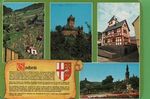 CRAZY GIN used Postcard - multiview Cochem an der Mosel