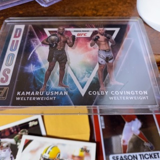 2022 panini donruss press proof duos k usman c Covington UFC card 