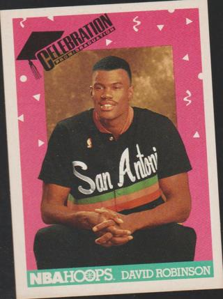 NBA DAVID ROBINSON 1990-91 NBA Hoops San Antonio Spurs Celebration Card #327