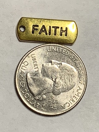 GOLD WORD CHARM~#1~FAITH~1 CHARM ONLY~FREE SHIPPING!