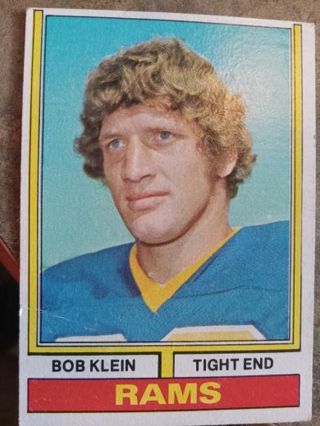 1974 TOPPS BOB KLEIN RAMS FOOTBALL CARD# 152