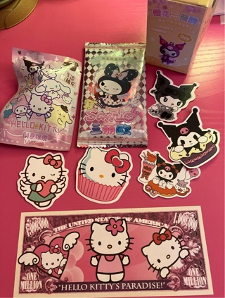 Tiny Cute little Hellokitty&friends fun pack! (Stickers,cards,keychain,eraser,+bill)