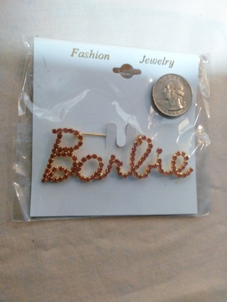 Barbie Rhinestone Pin NOS