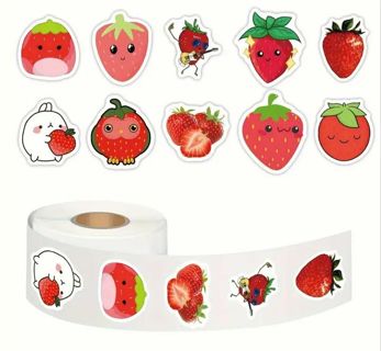 ➡️⭕(10) 1" STRAWBERRY STICKERS!! (SET 1 of 2)⭕