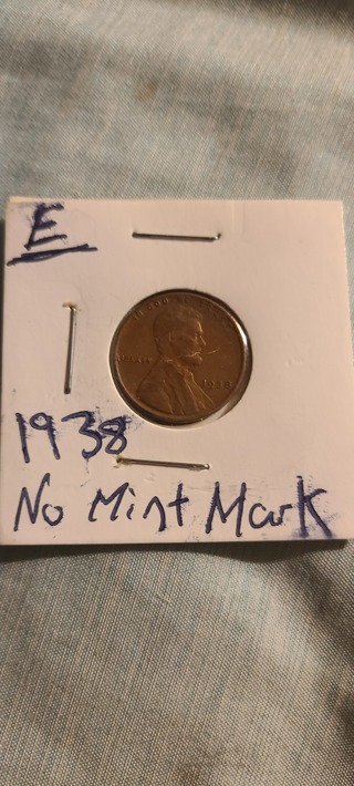 1938 wheat cent penny no mint mark