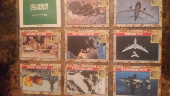 set of 9 desert storm acrds free shipping