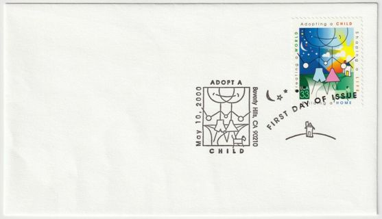 2000 USA FDC - Adopting a Child - 33 Cent Stamp