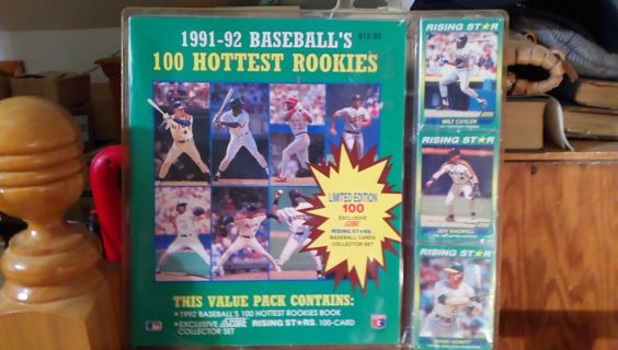 BRAND NEW. STILL FACTORY SEALED..1991-1992 BASEBALL'S 100 HOTTEST ROOKIES.WITH BOOK