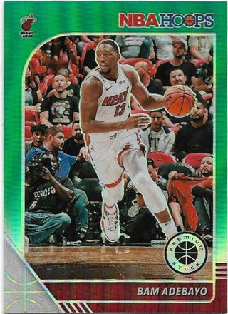 2019-20 HOOPS PREMIER STOCK BAM ADEBAYO GREEN PRIZM REFRACTOR CARD