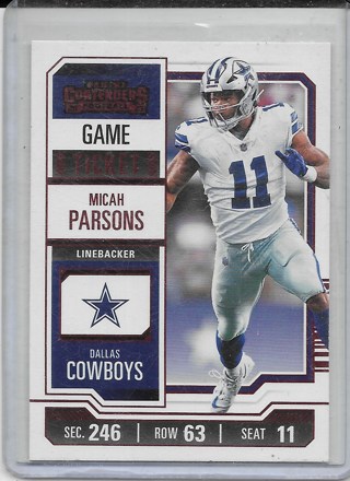 Micah Parson 2023 Contenders Game Ticket Red #29