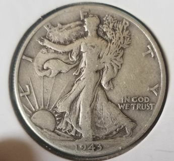 1943-D ☆Standing Liberty☆ Half Dollar 90% silver US coin Beautiful details!