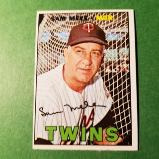 1967 - TOPPS BASEBALL CARD NO. 418 - SAM MELE MGR. -TWINS - EXMT/NRMT/MT. - READ