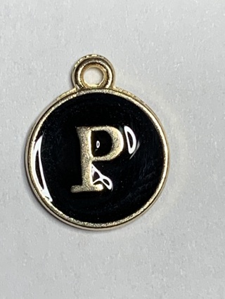 BLACK AND GOLD INITIAL LETTERS~#P1~FREE SHIPPING!