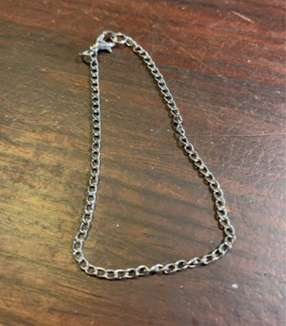 Simple Silver Tone Metal Chain Bracelet 