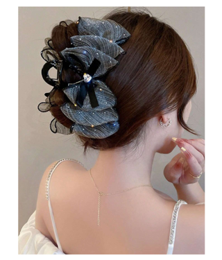 1pc Elegant Ladies' Hair Clip With Heart Shaped Rhinestone