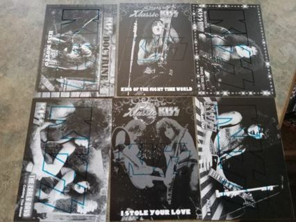 6 RANDOM 2009 KOMPLETE KISS BLUE EDITION TRADING CARDS- BLACK & WHITE