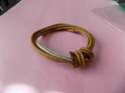 Bracelet brown & white cord coverd wire bracelet