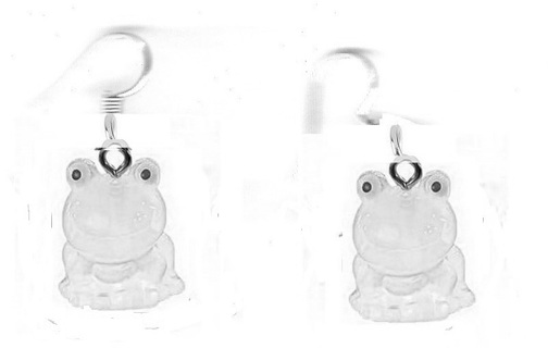 SP WHITE GLOW IN THE DARK FROG EARRINGS #4 (PLEASE READ DESCRIPTION)