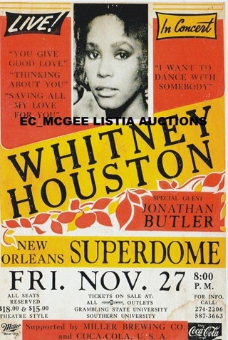 WHITNEY HOUSTON POSTCARD SIZE CLASSIC ROCK POSTER 