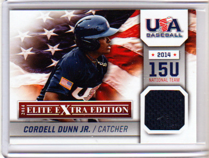 Cordell Dunn, Jr., 2014 Panini Elite Team USA RELIC Baseball Card #19, National Team, (L2