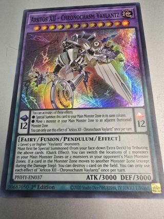 Yugioh Arktos XII Chromochasm Vaylantz holo card PHHY-EN037