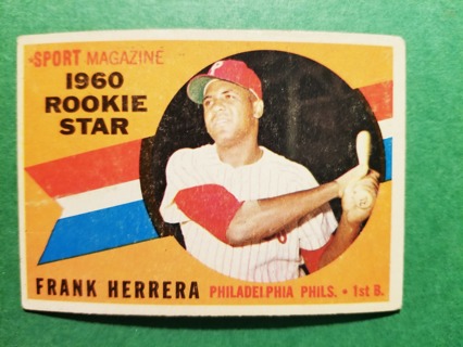 1960 - TOPPS EXMT - NRMT BASEBALL - CARD NO. 130 - FRANK HERRERA ROOKIE - PHILLIES